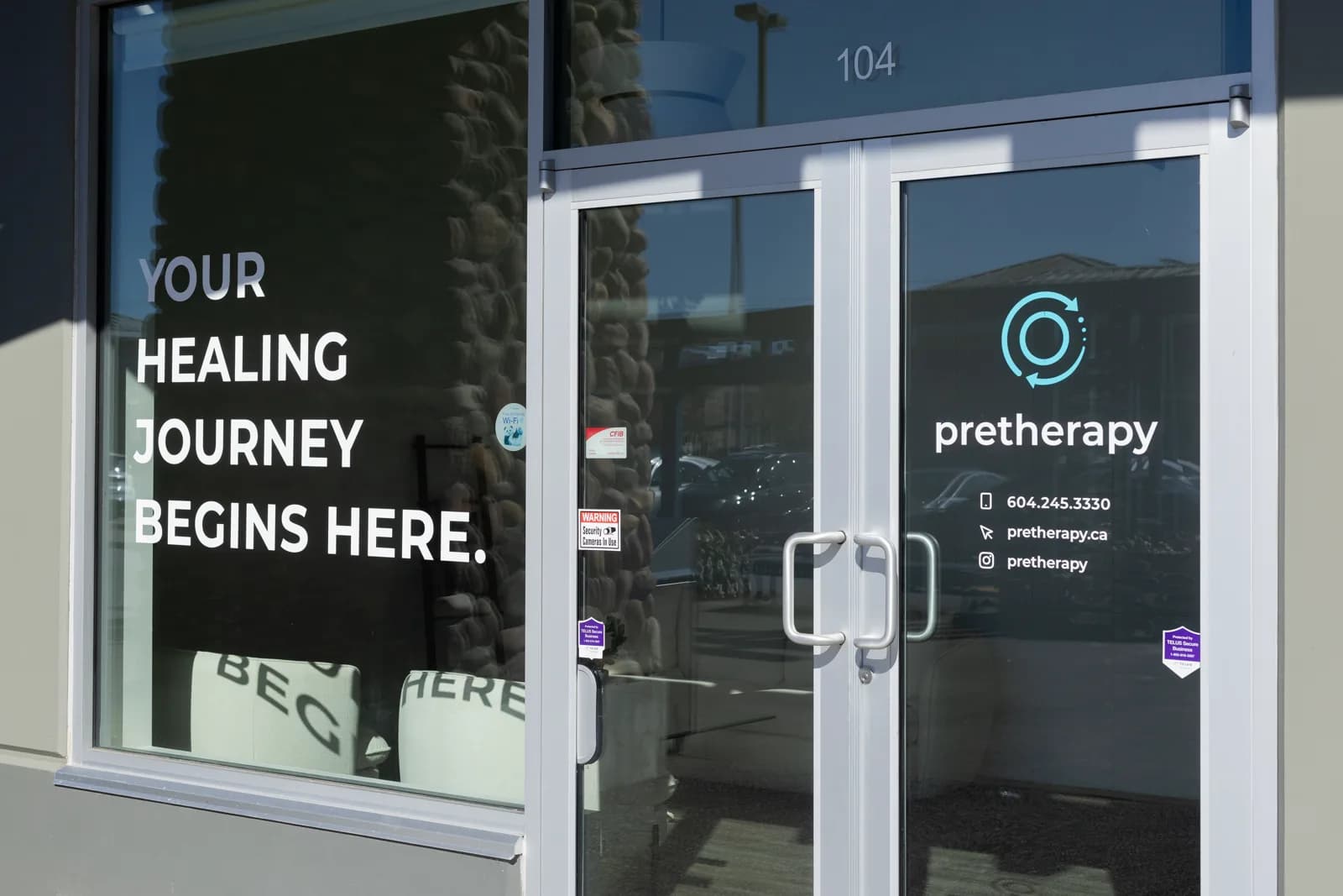 Entrance to PRE Therapy South Surrey — your healing journey begins here
