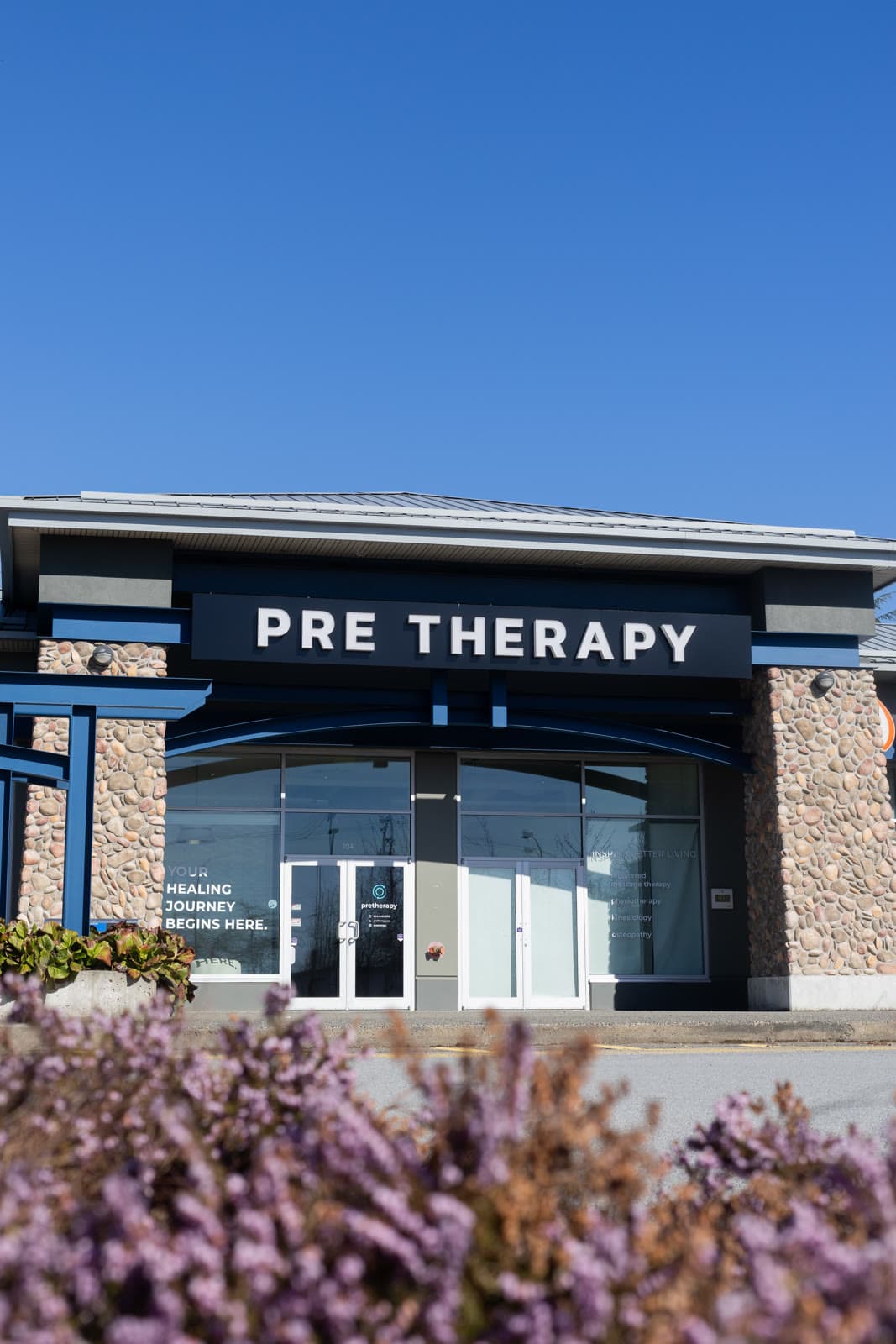 PRE Therapy clinic exterior on a clear day